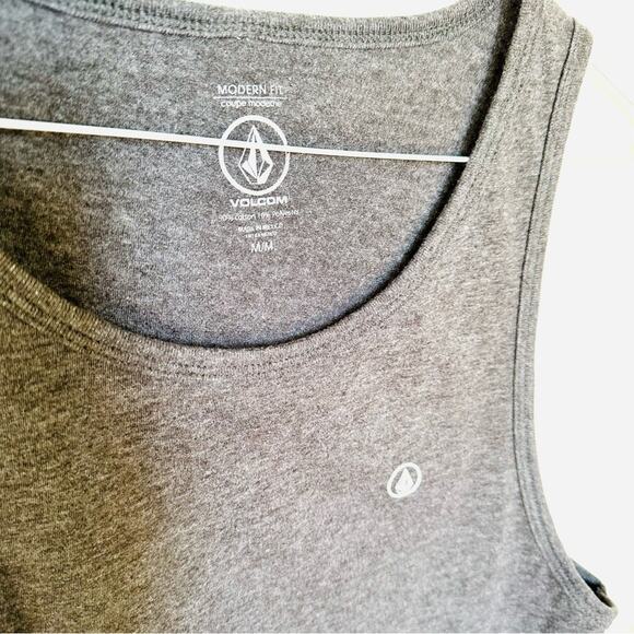 MENS VOLCOM Dark Heather Grey Gray Sleeveless Tank Top Relaxed Tee Shirt M - Picture 5 of 10